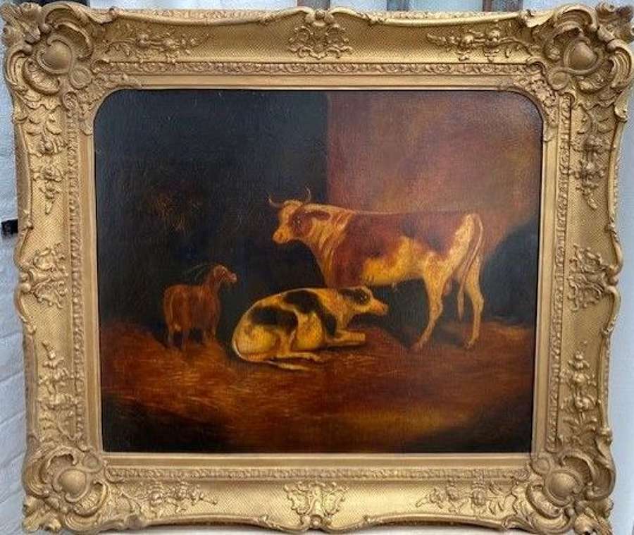 A mid 19th century oil painting on canvas
