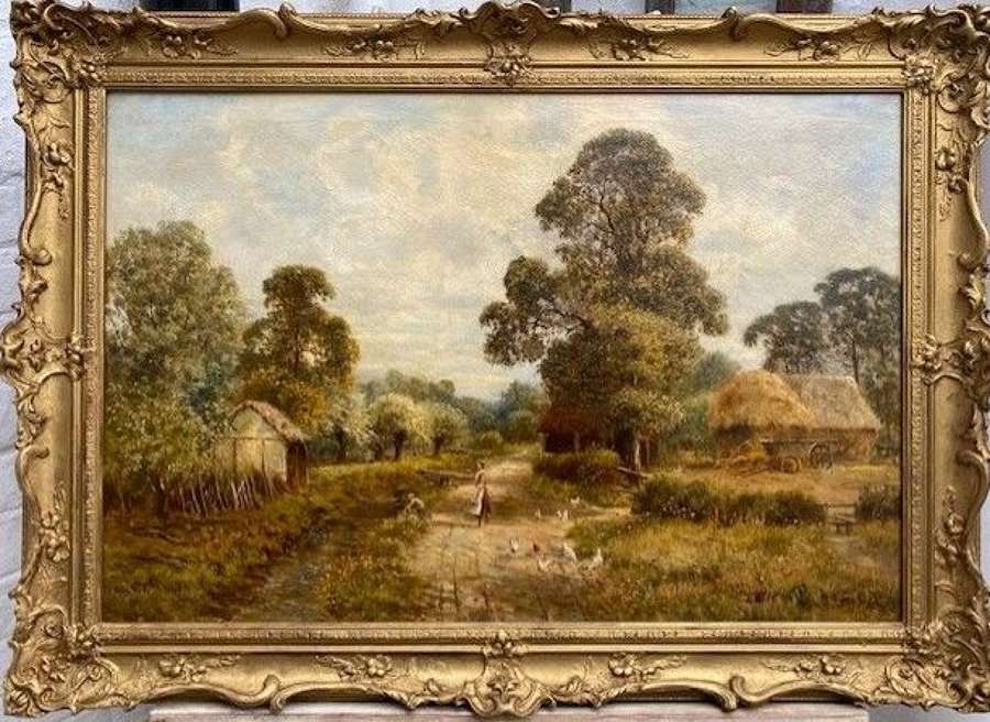 An early 20th century oil painting on canvas.