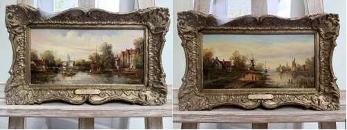 Pair of early 20th century oil paintings on panel