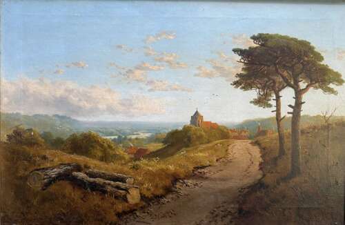 Circa 1900 Oil Painting of Nidd Valley, Cowthorpe, North Yorkshire by Edmund John Norman