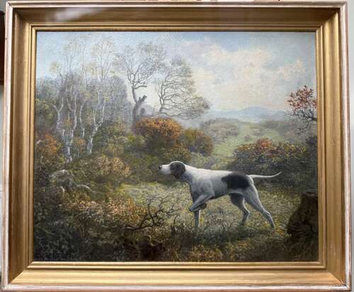 Mid 20th Century Oil Painting of English Pointer