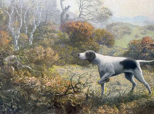 Mid 20th Century Oil Painting of English Pointer